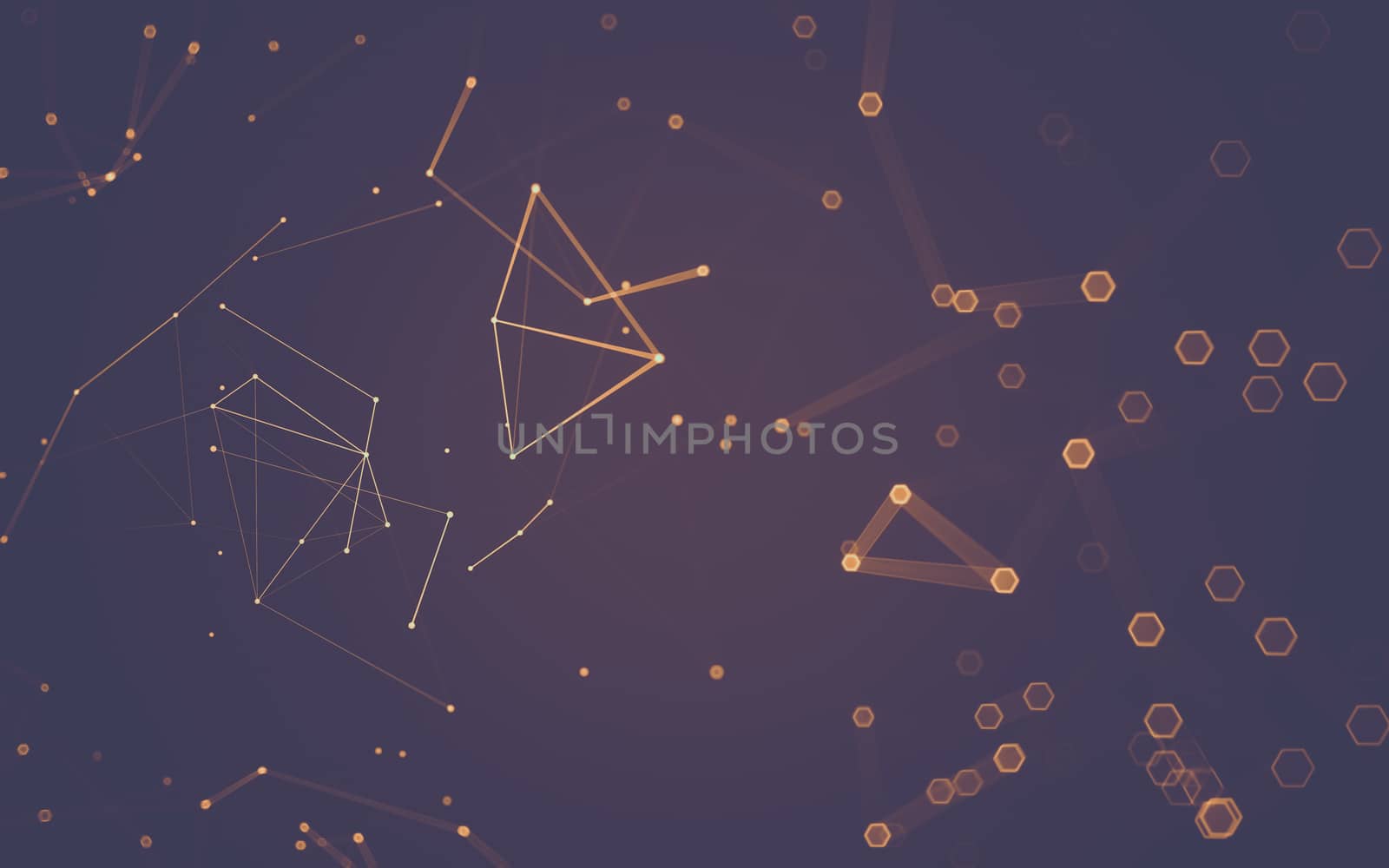 Abstract polygonal space low poly dark background with connecting dots and lines. Connection structure. 3d rendering