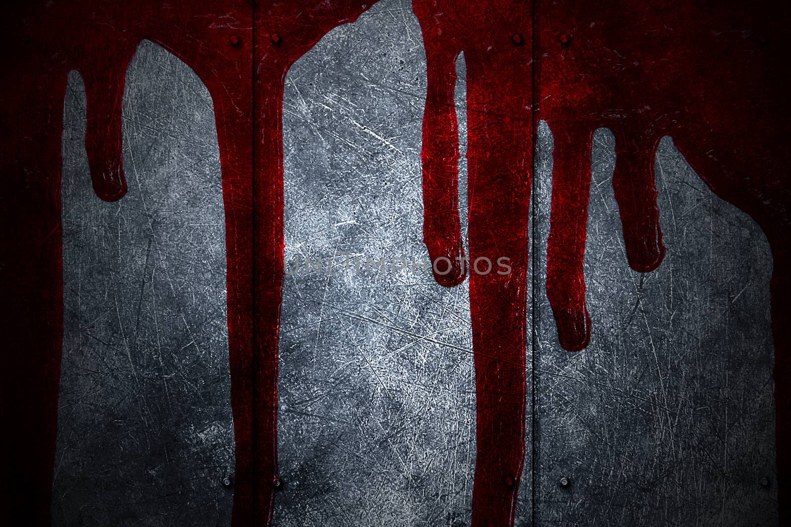 set 8. bloody metal wall  in the dark for horror content and halloween festival. 3d illustration.