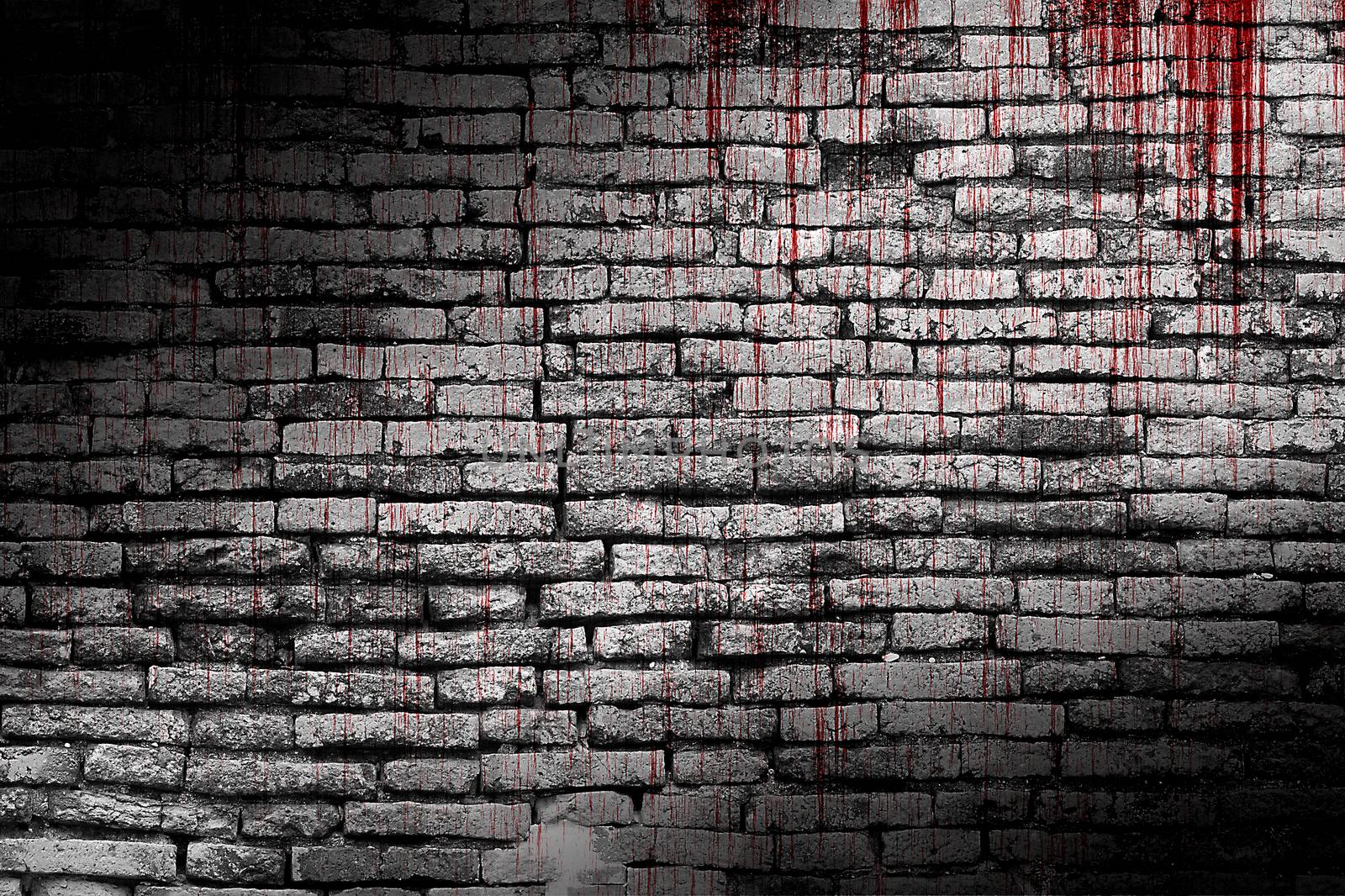 bloody wall  in the dark for horror content and halloween festival.