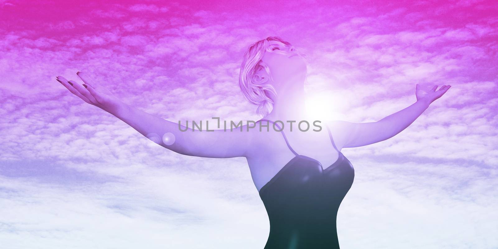 Carefree Woman Smiling in the Outdoors With Arms Stretched