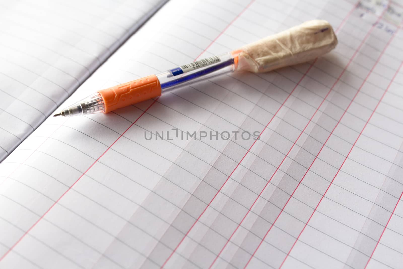 Blank note book with pen background concept and Idea for write your text here.