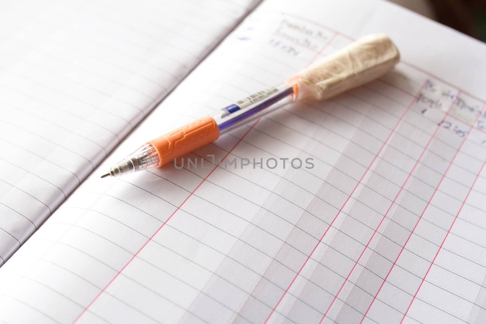 Blank note book with pen background concept and Idea for write y by nopparats