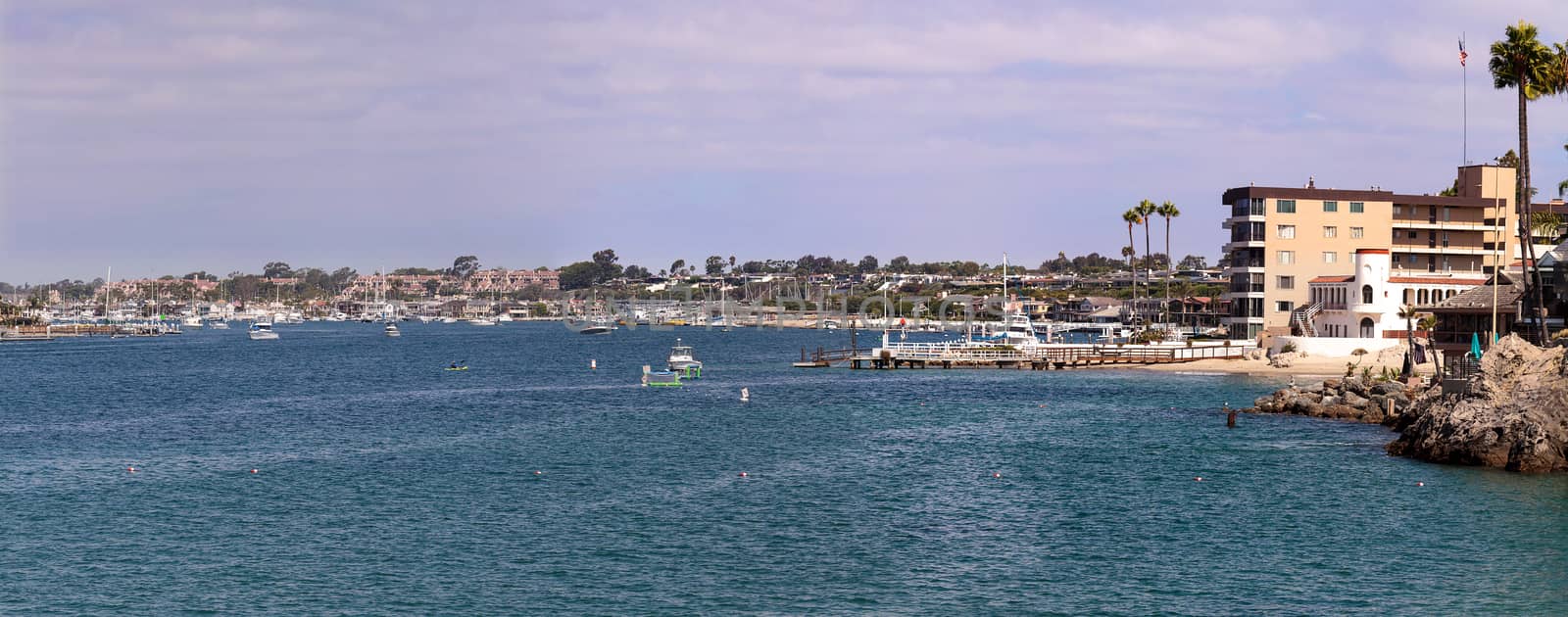 Corona del Mar harbor panoramic view by steffstarr