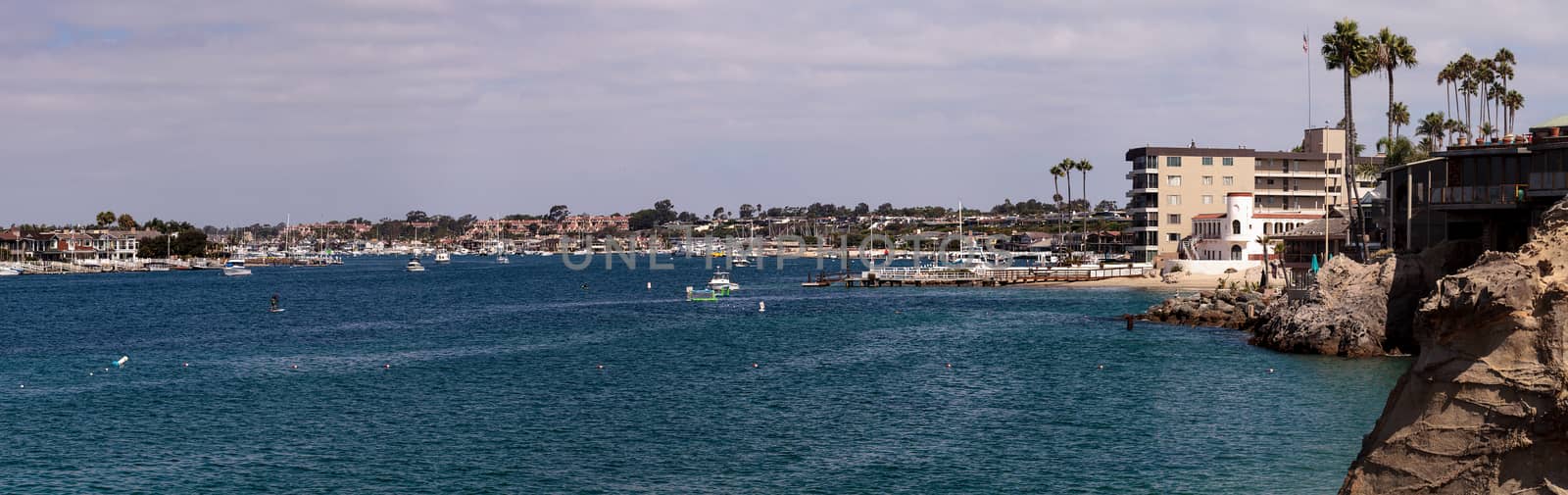 Corona del Mar harbor panoramic view by steffstarr