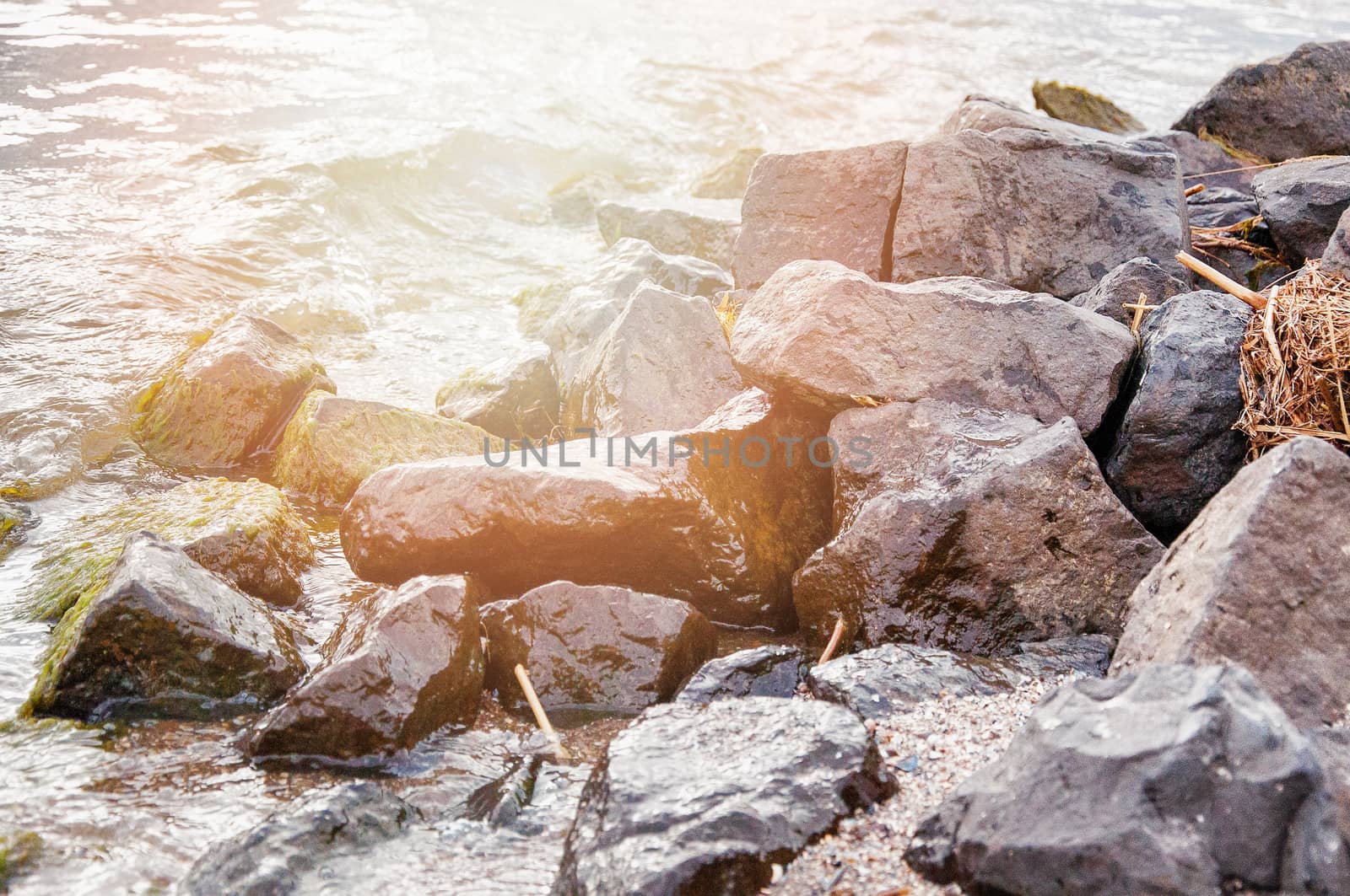 An image of baltic sea at the sunset