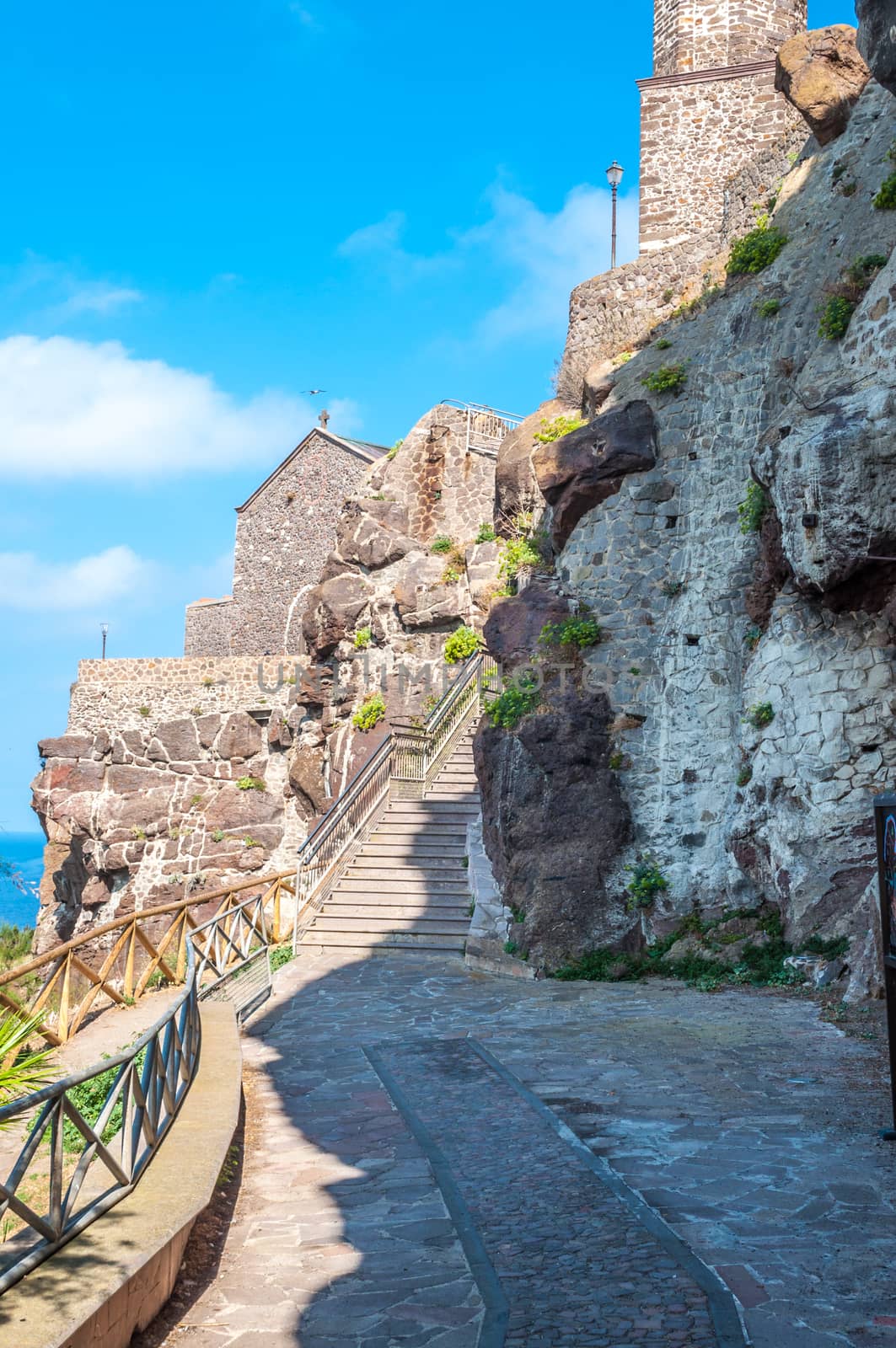 the beautiful alley of castelsardo old city - sardinia - italy