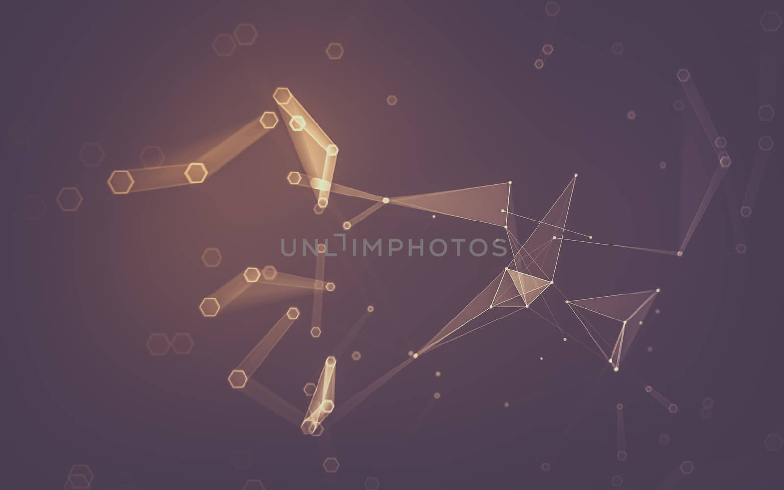 Abstract polygonal space low poly dark background with connecting dots and lines. Connection structure. 3d rendering