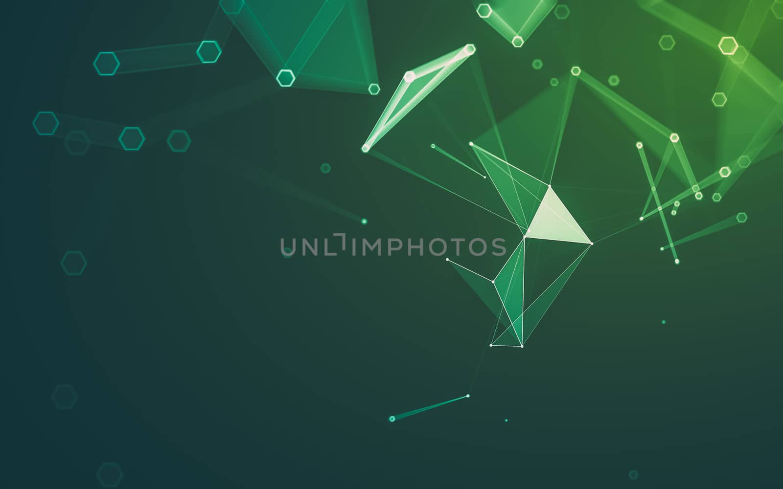 Abstract polygonal space low poly dark background with connecting dots and lines. Connection structure. 3d rendering