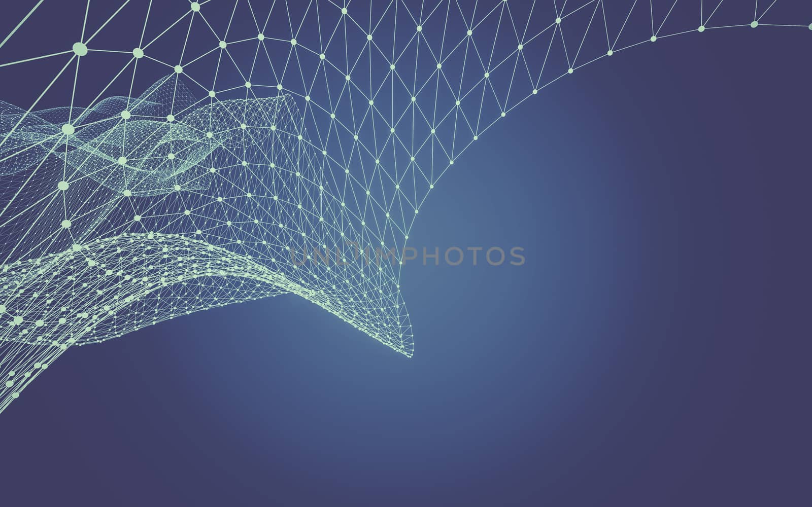 Abstract polygonal space low poly dark background with connecting dots and lines. Connection structure. 3d rendering