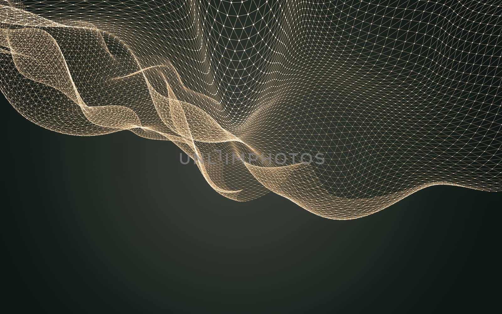 Abstract polygonal space low poly dark background with connecting dots and lines. Connection structure. 3d rendering