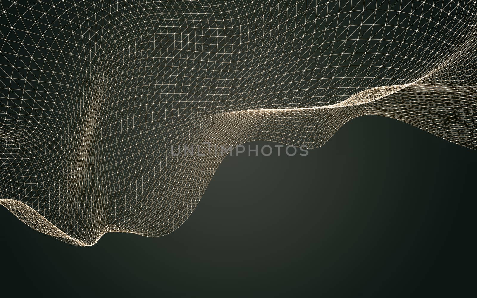 Abstract polygonal space low poly dark background with connecting dots and lines. Connection structure. 3d rendering