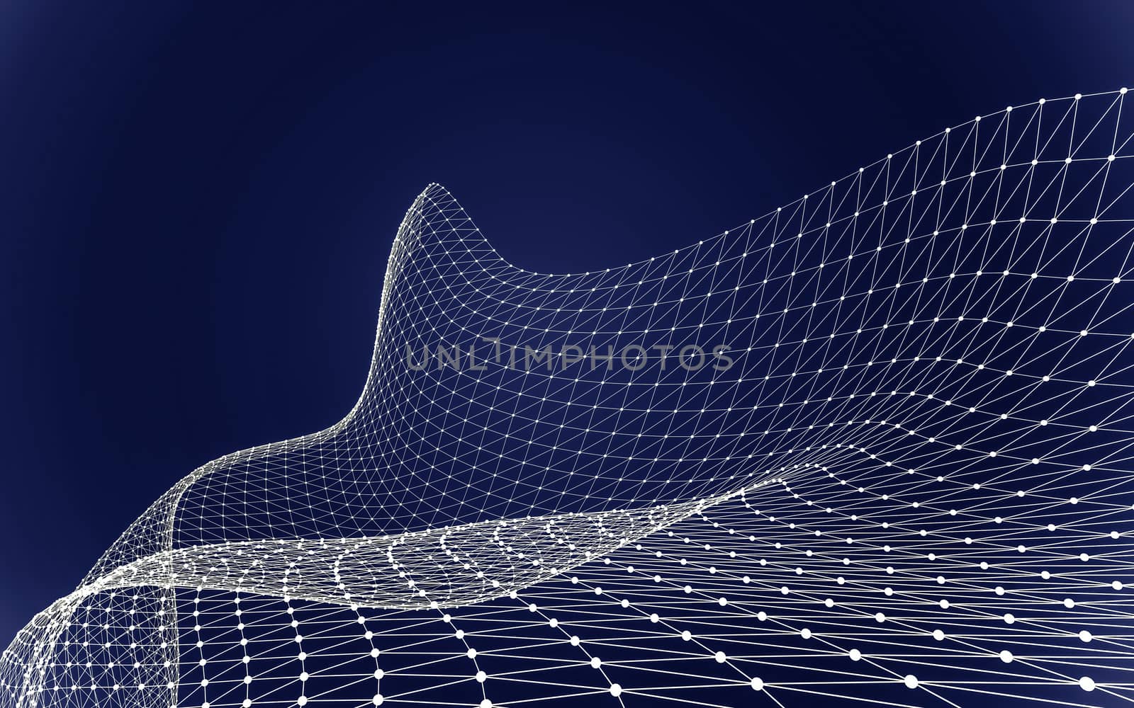 Abstract polygonal space low poly dark background with connecting dots and lines. Connection structure. 3d rendering