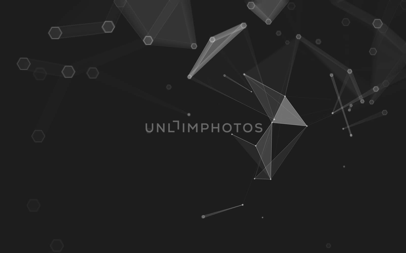 Abstract polygonal space low poly dark background with connecting dots and lines. Connection structure. 3d rendering