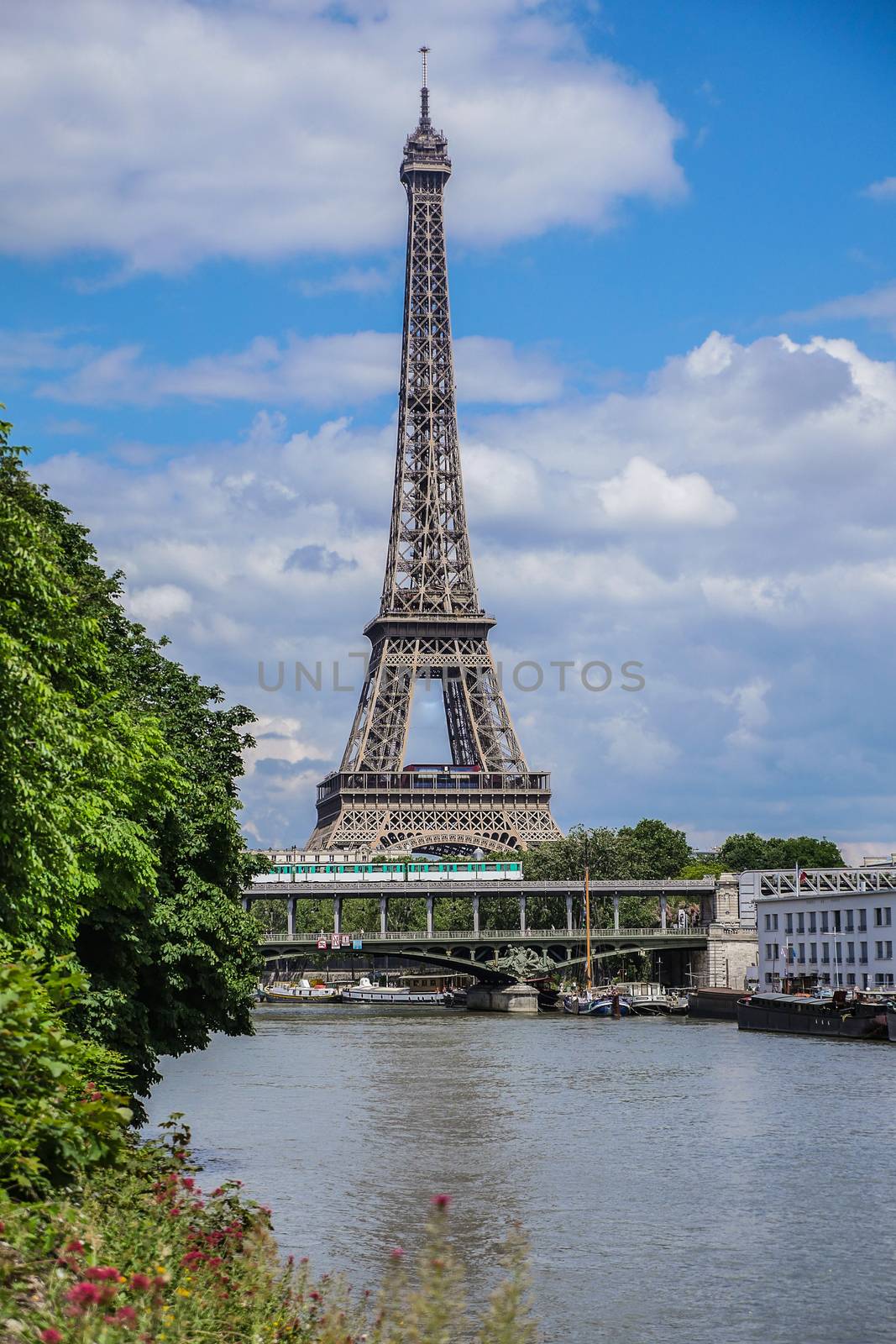 Eiffel Tower in Paris with Seine, France, Europe