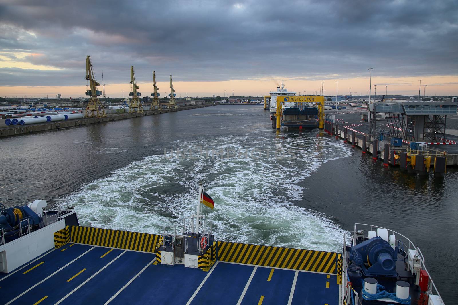 ROSTOCK, GERMANY - AUGUST 14, 2016: Shipping line rostock-gedser by vladacanon