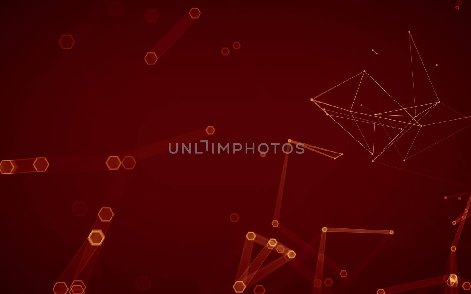 Abstract polygonal space low poly dark background with connecting dots and lines. Connection structure. 3d rendering