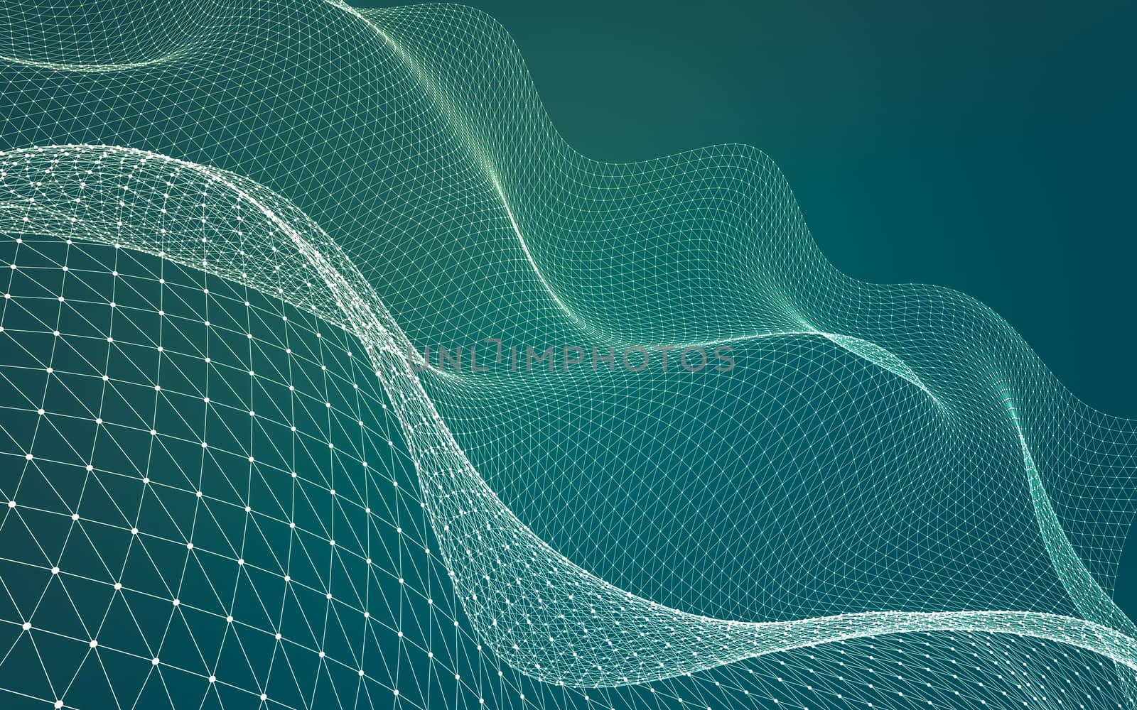 Abstract polygonal space low poly dark background with connecting dots and lines. Connection structure. 3d rendering