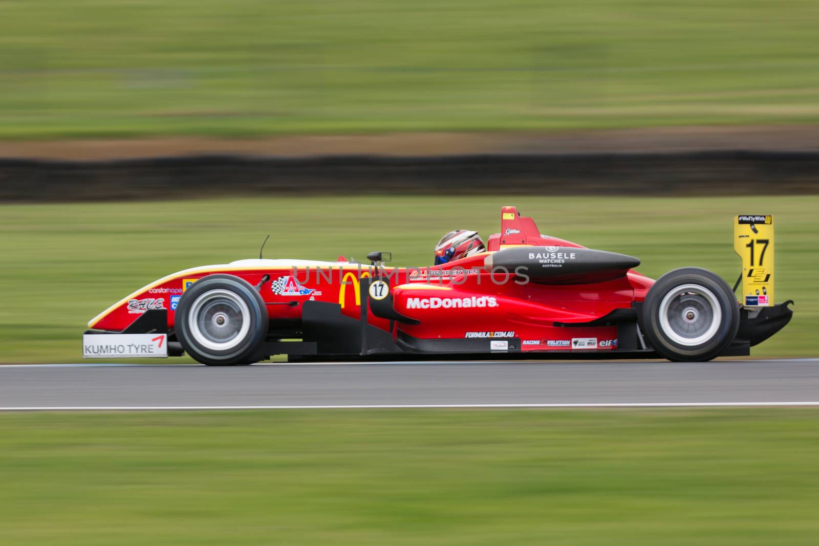 MELBOURNE/AUSTRALIA - SEPTEMBER 10, 2016: Christopher Anthony behind the wheel of the McDonalds Gilmour Racing Formula 3 car for qualifying at Round 6 of the Shannon's Nationals at Phillip Island GP Track in Victoria, Australia 9-11 September.