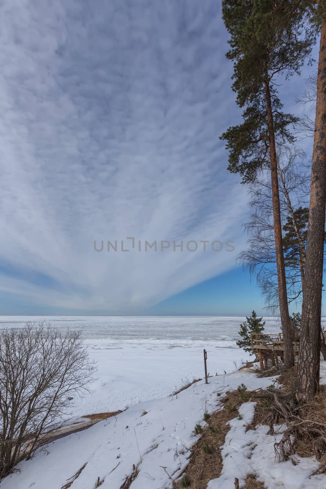 winter snow sea coast Baltic Sea Latvia Saulkrasti