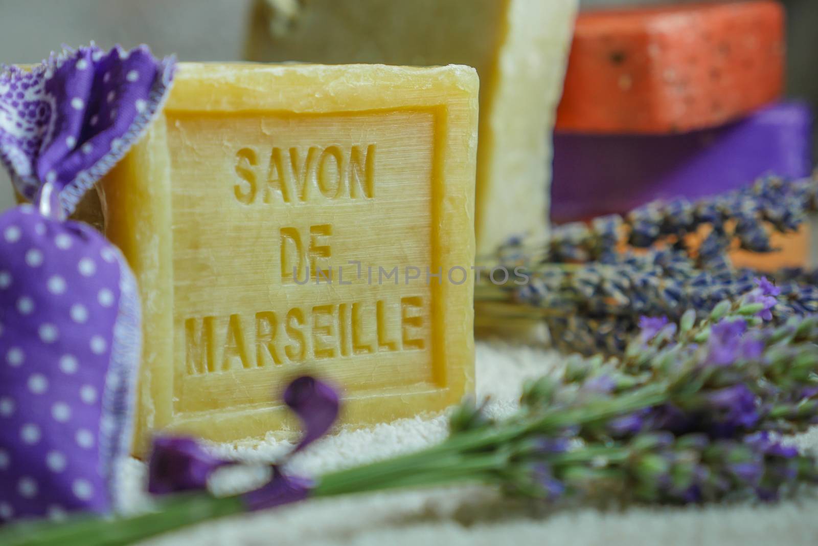 Marseille soap natural Multicolor soaps handmade with organic oil of lavender ond another flowers