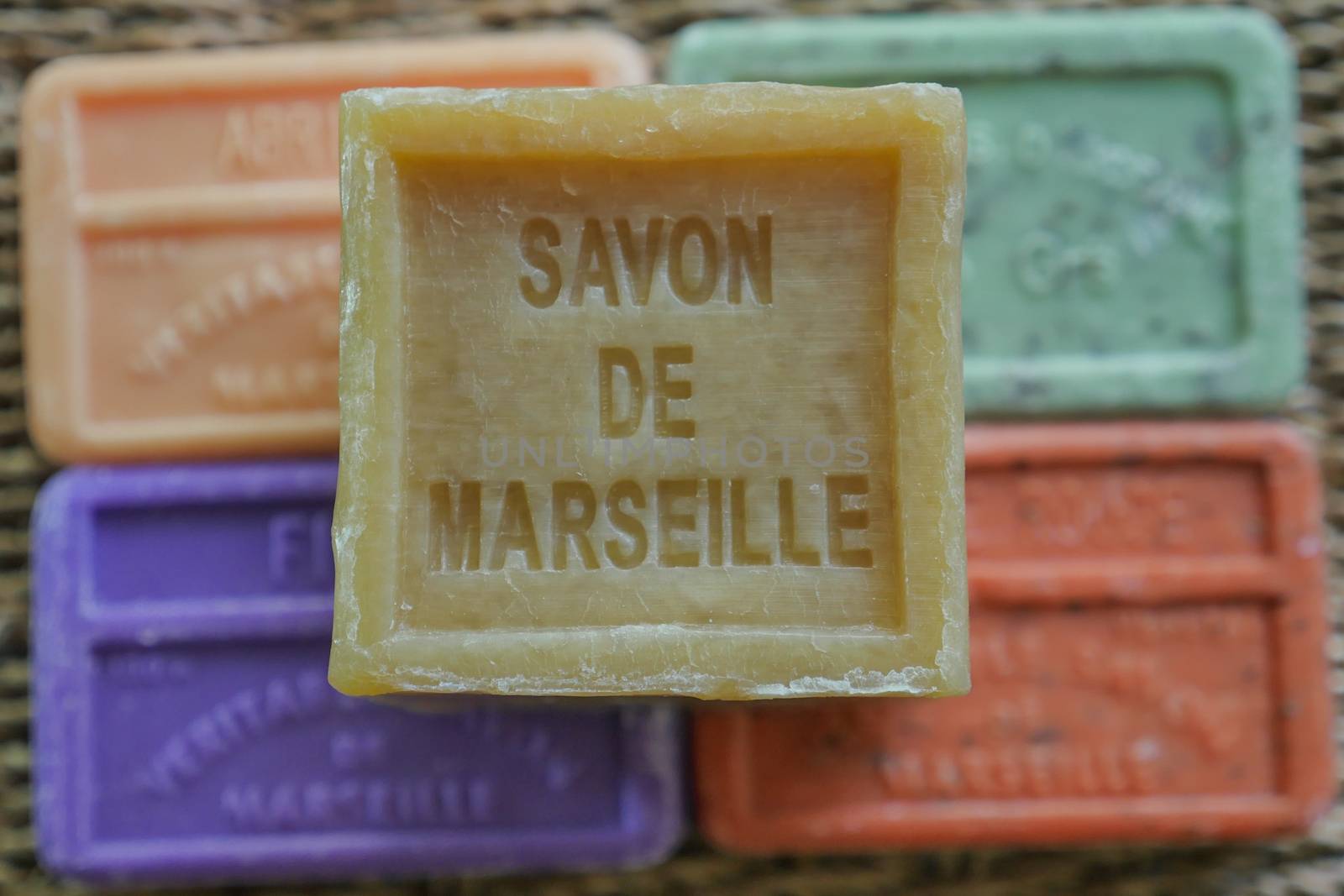 Marseille soap natural Multicolor soaps handmade with organic oil of lavender ond another flowers