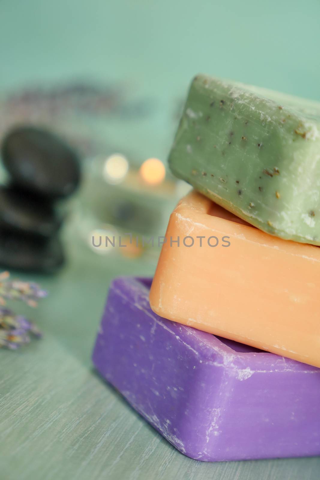 Marseille soap natural Multicolor soaps handmade with organic oil of lavender ond another flowers