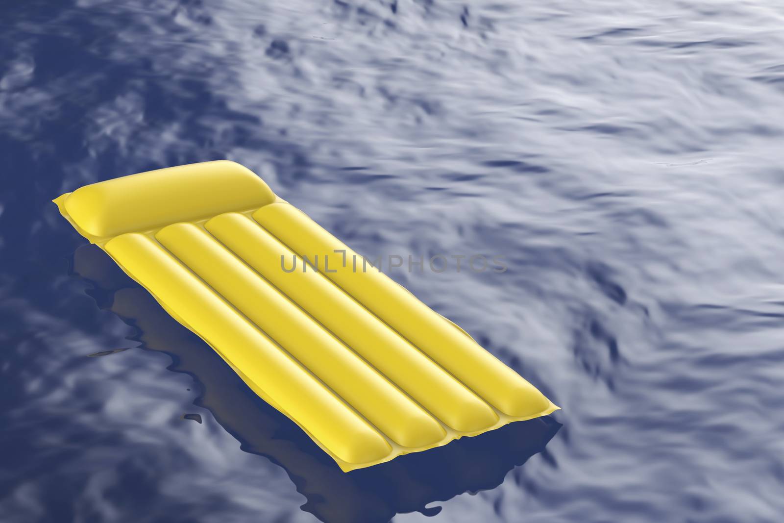 Pool raft floating on water by magraphics