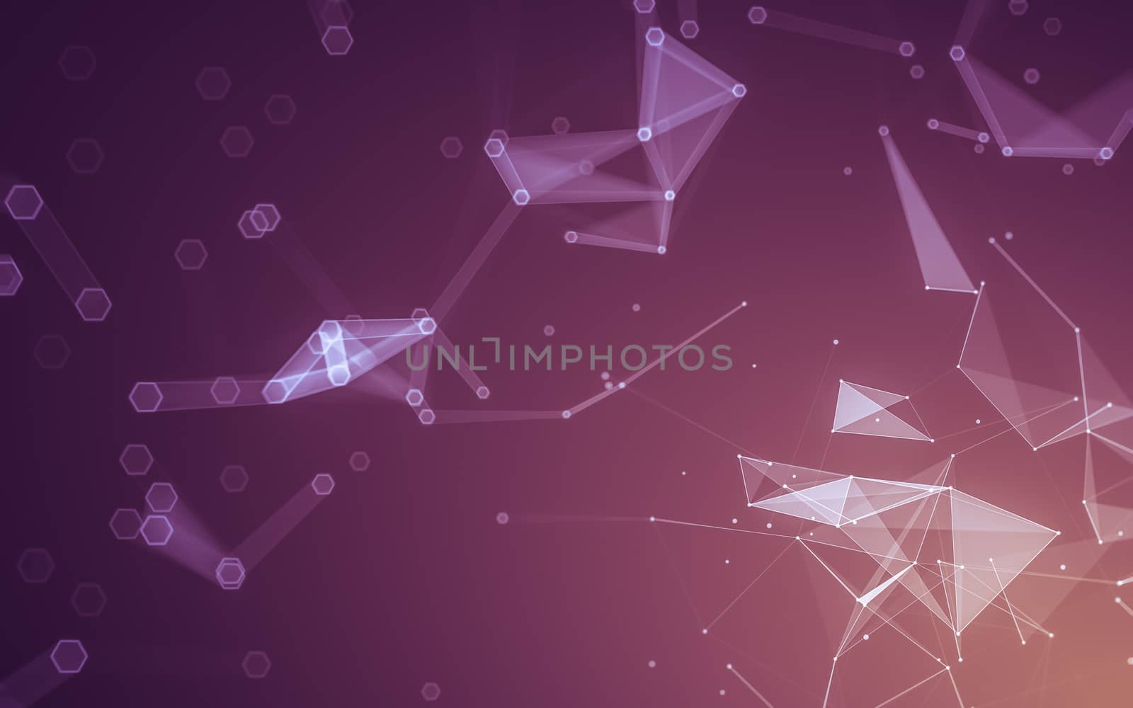 Abstract polygonal space low poly dark background with connecting dots and lines. Connection structure. 3d rendering