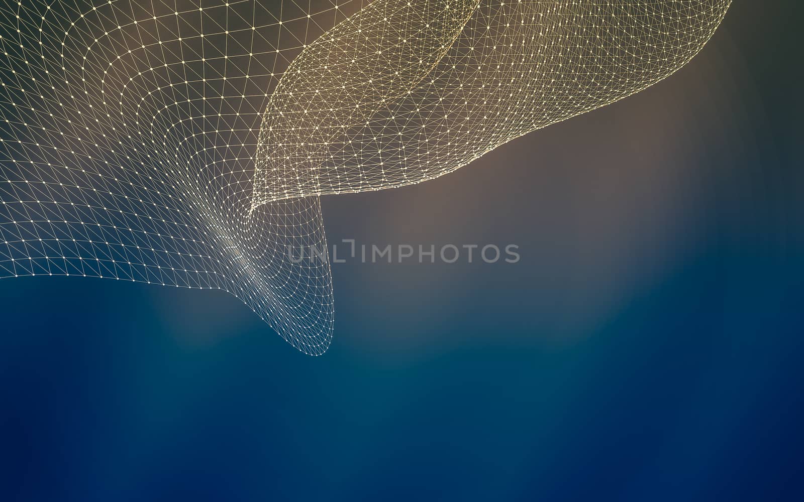 Abstract polygonal space low poly dark background with connecting dots and lines. Connection structure. 3d rendering