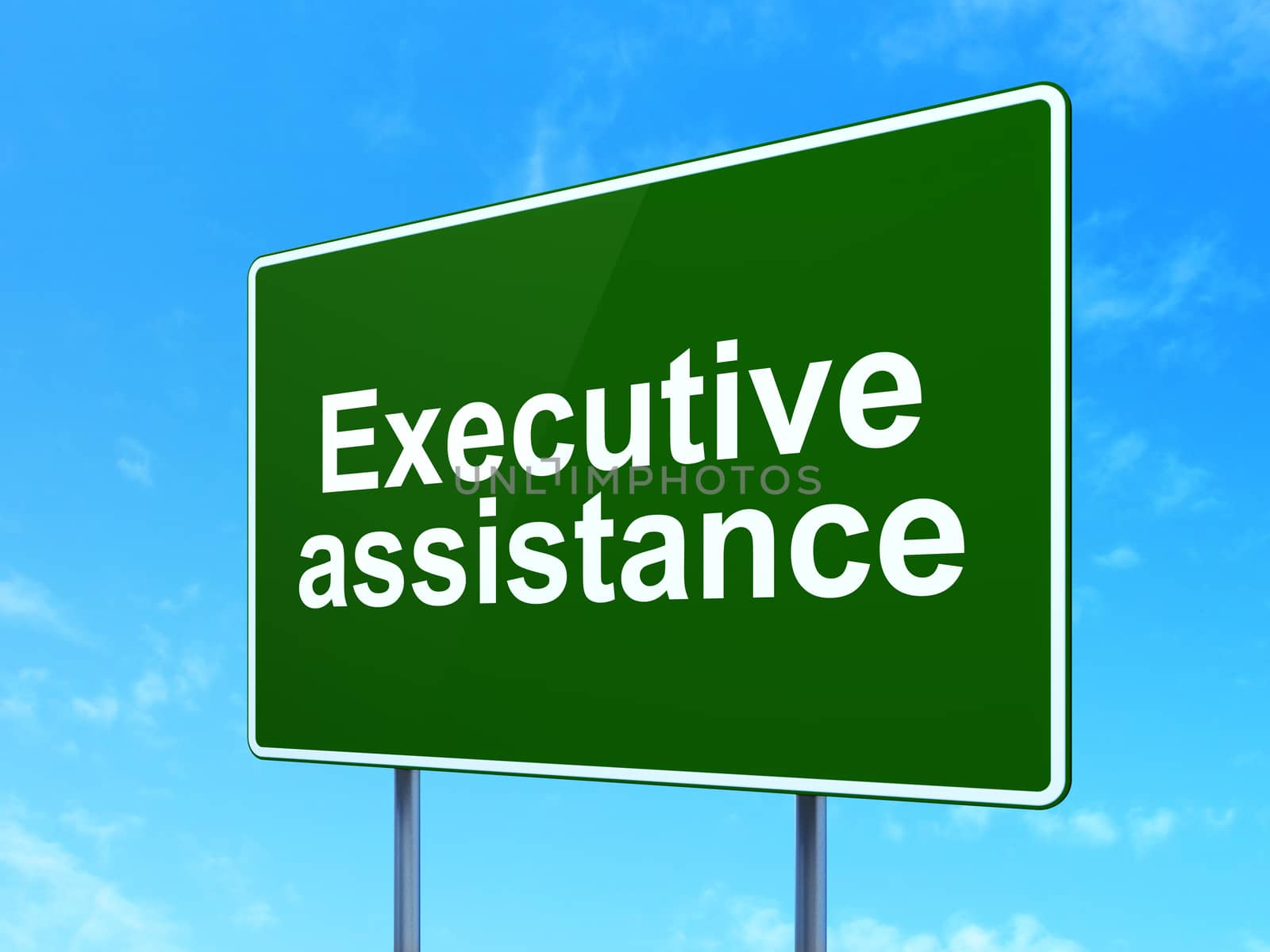 Finance concept: Executive Assistance on road sign background by maxkabakov