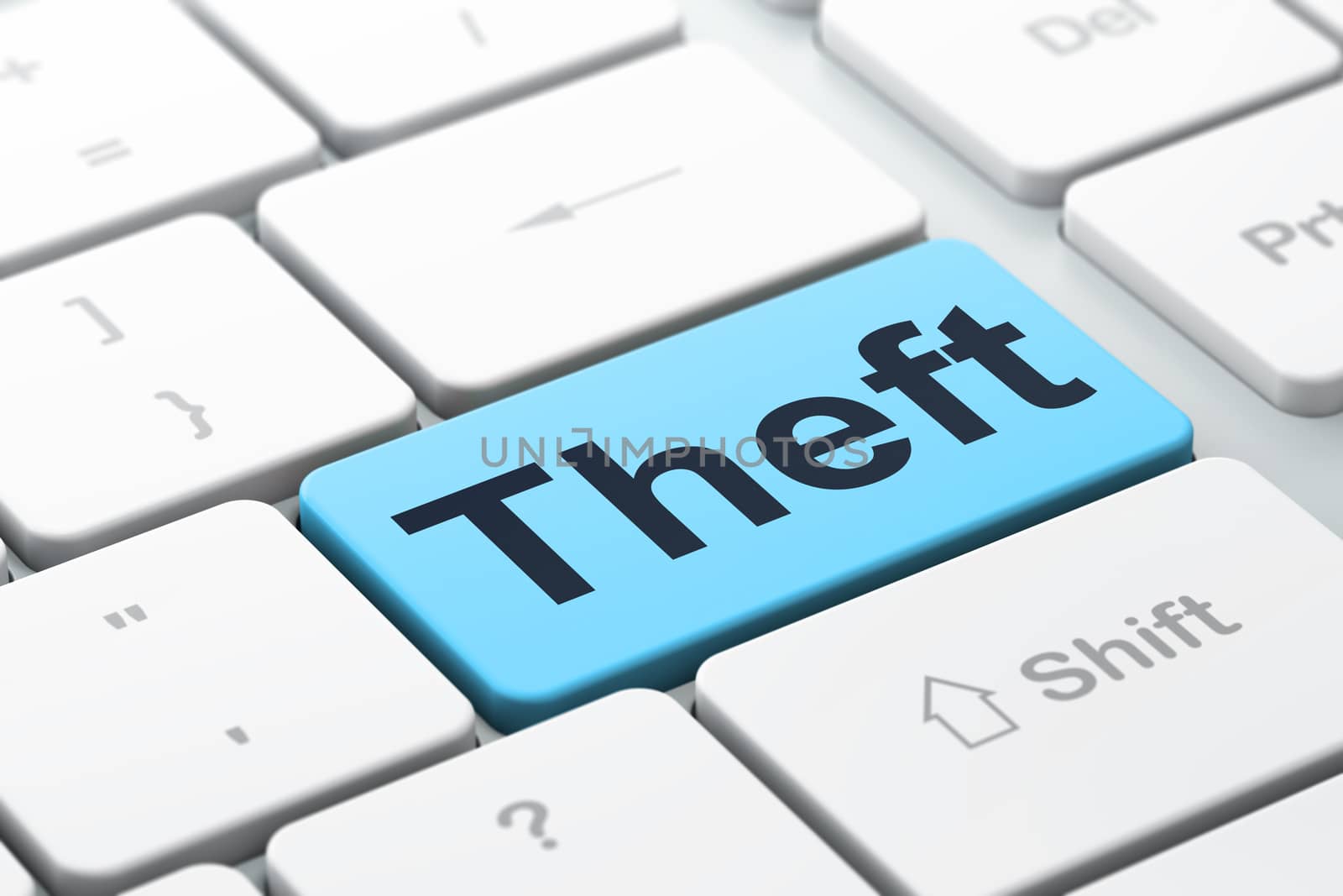 Privacy concept: Theft on computer keyboard background by maxkabakov