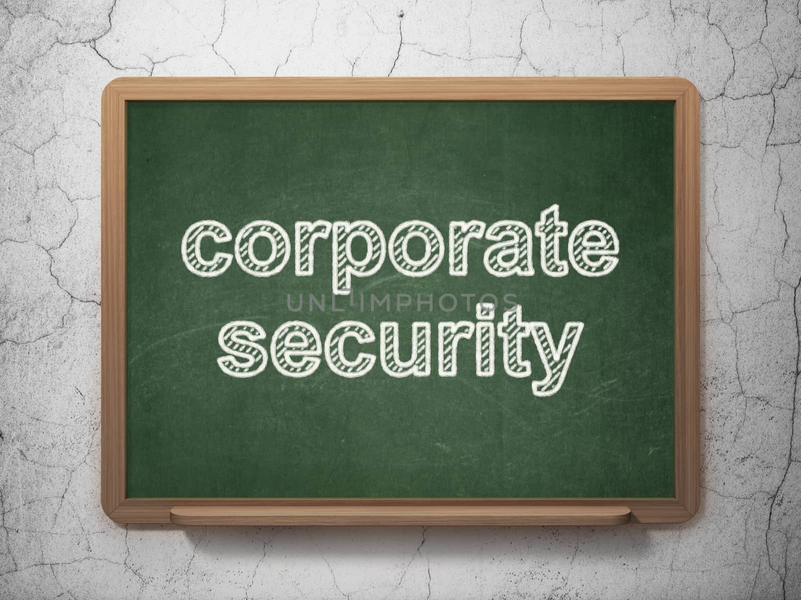 Safety concept: Corporate Security on chalkboard background by maxkabakov