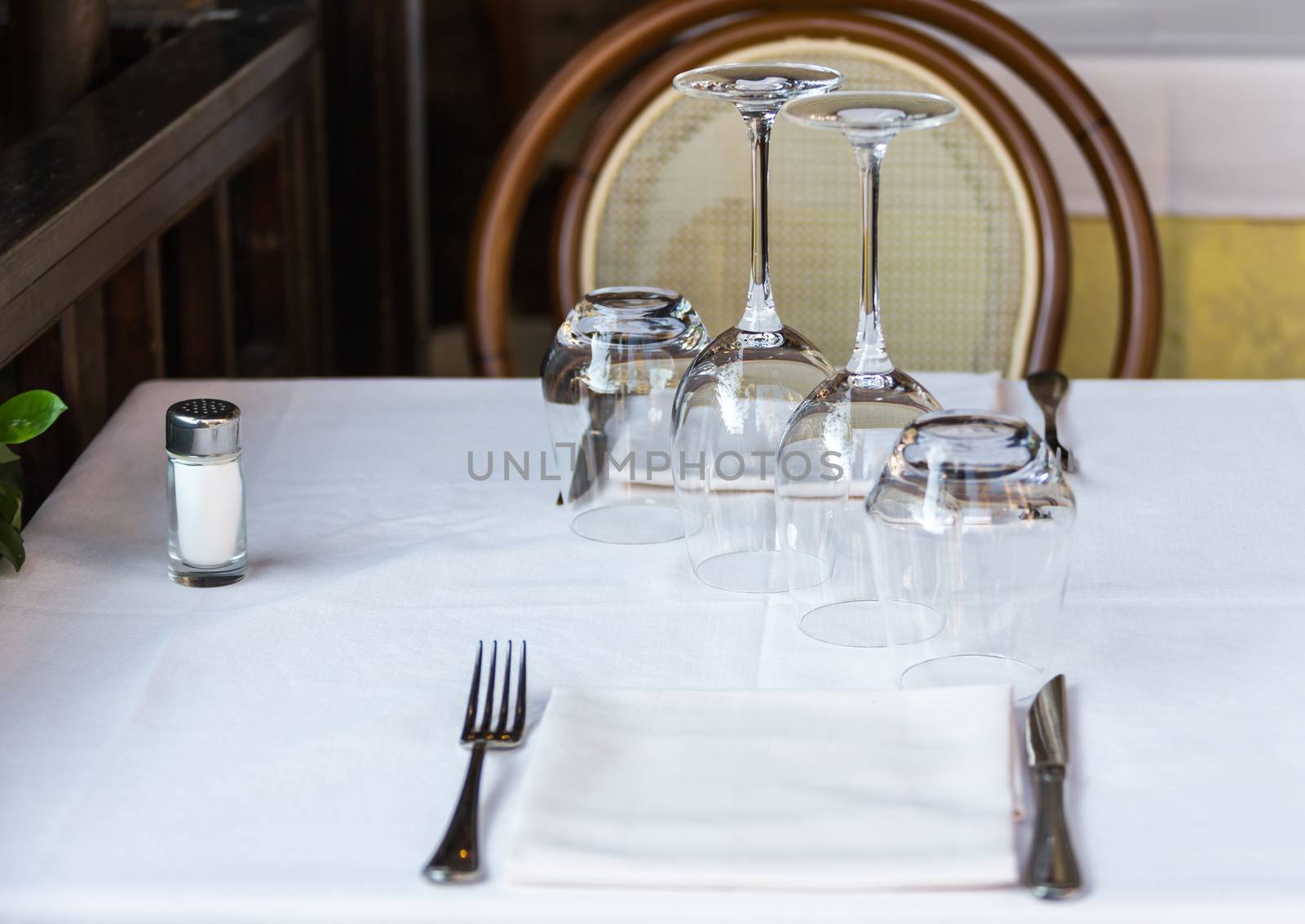 cutlery on the table in a restaurant
