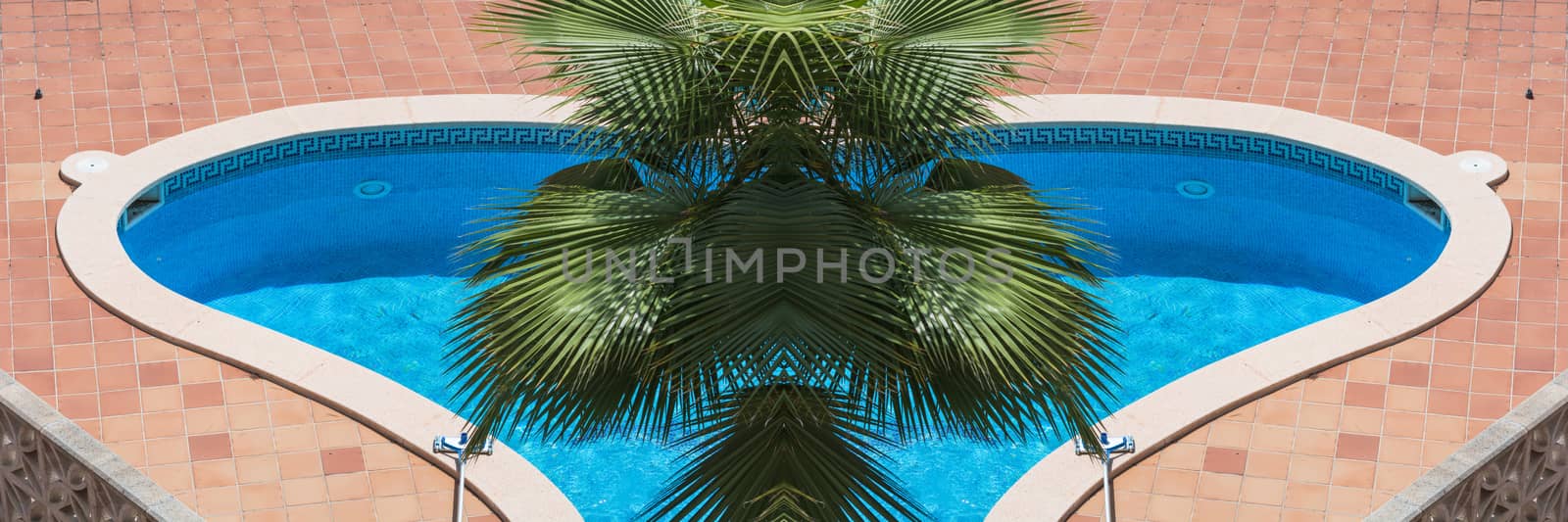 Swimming pool with blue tiles by JFsPic