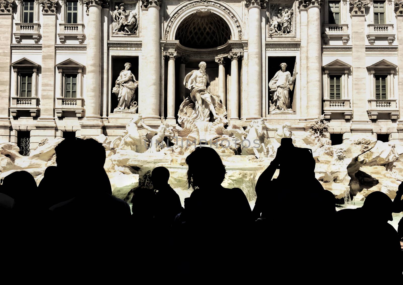 Trevi fountain and tourists shooting by rarrarorro