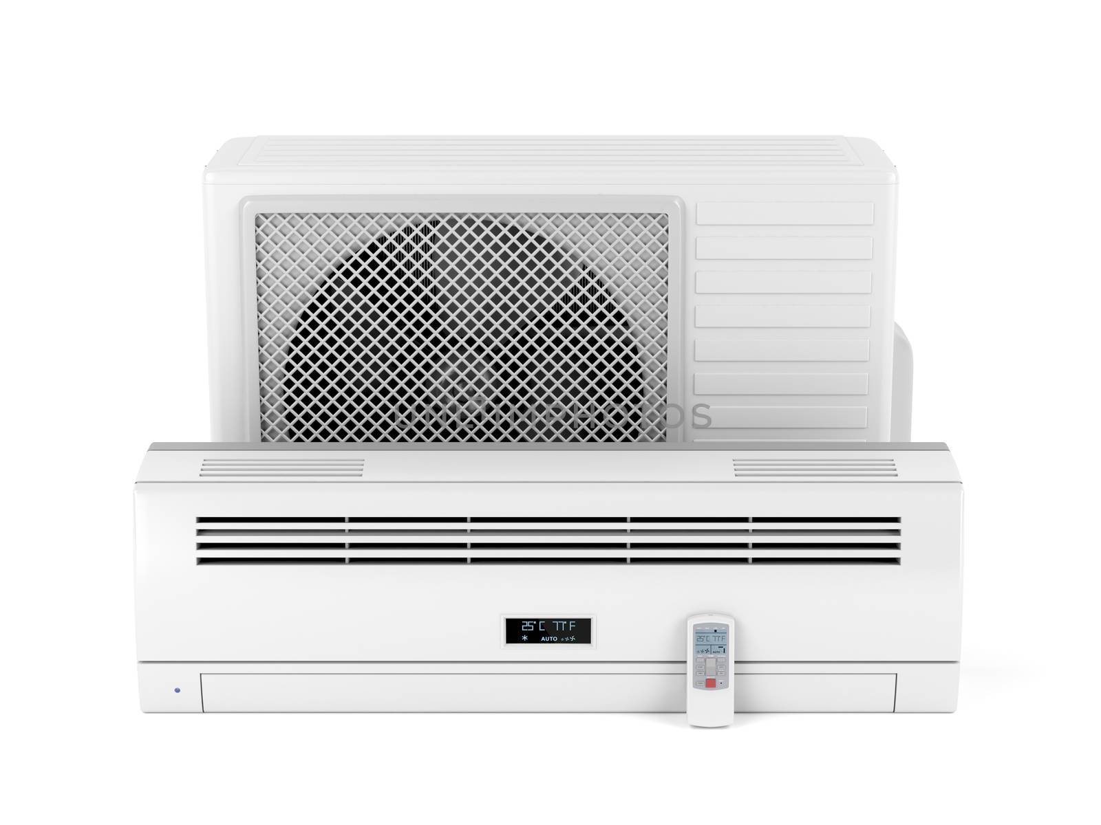 Air conditioner on white background 