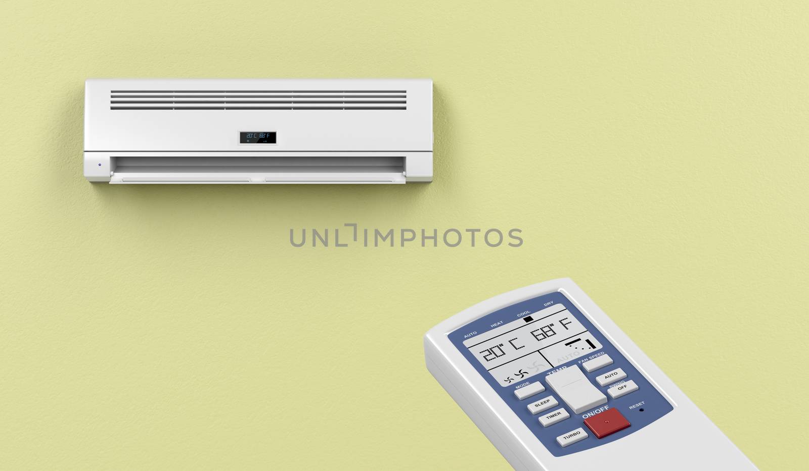 Remote controlled split system air conditioner 