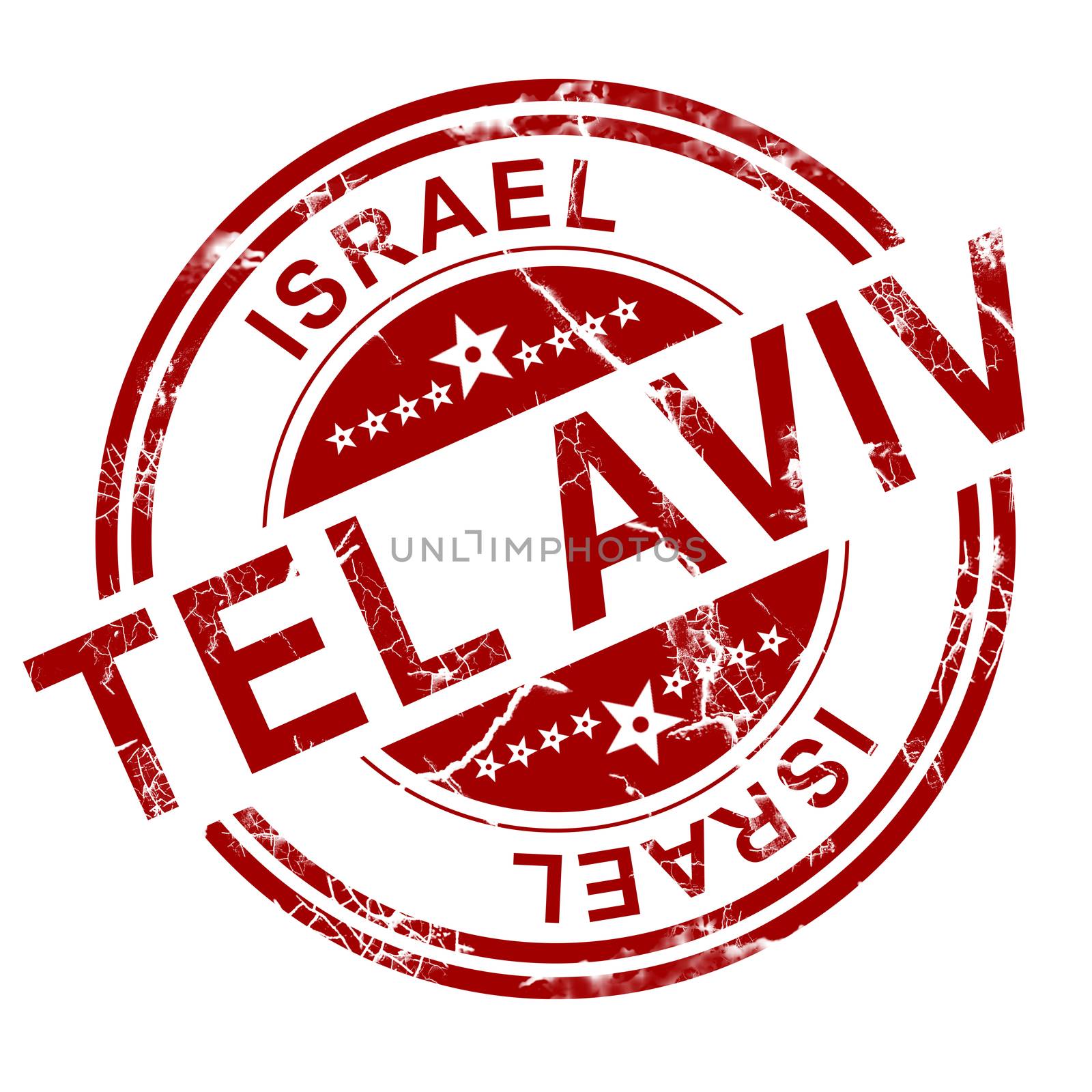 Red Tel Aviv stamp by tang90246