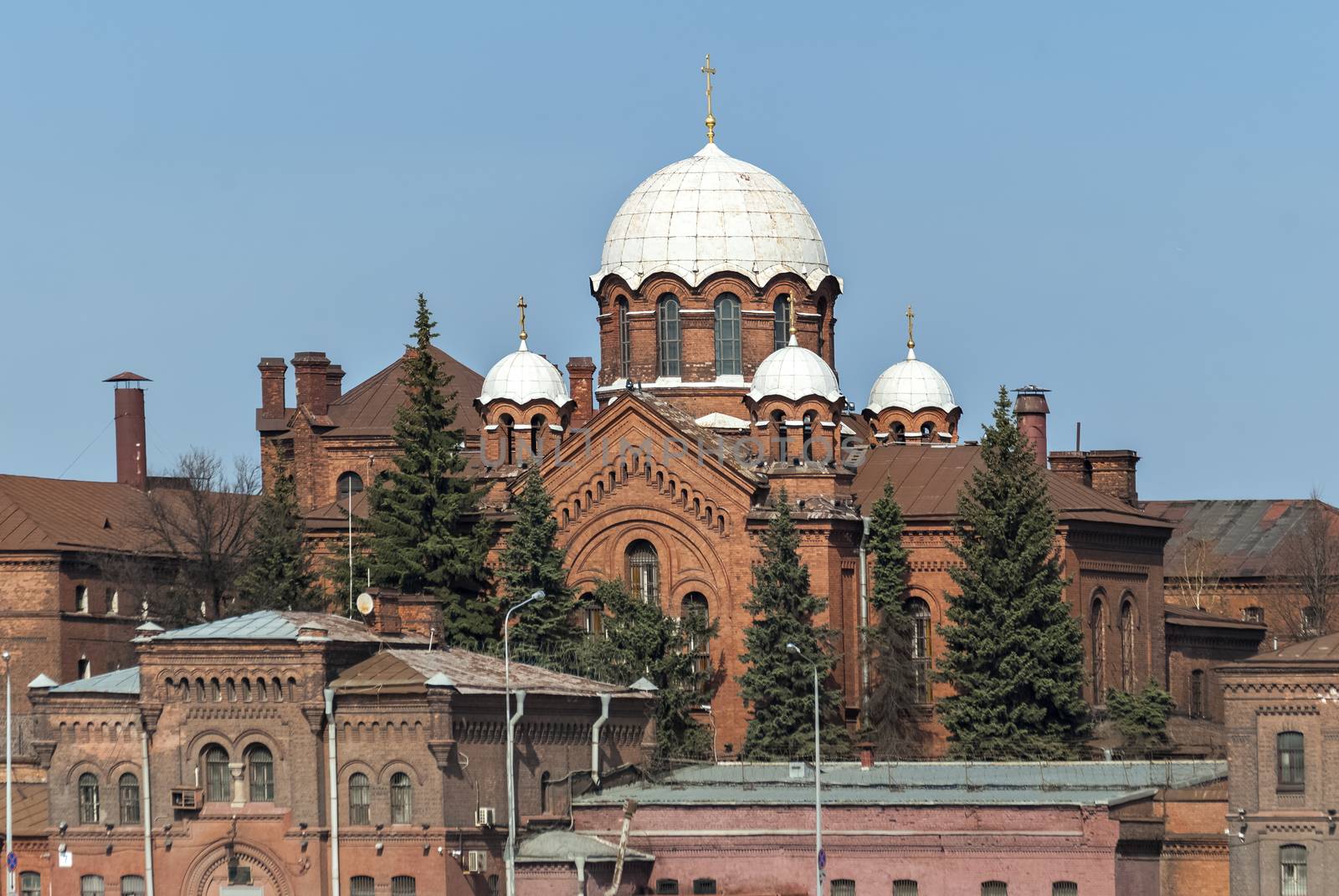 The Church of Saint Alexander Nevsky in the prison complex "Crosses" in Saint-Petersburg.
