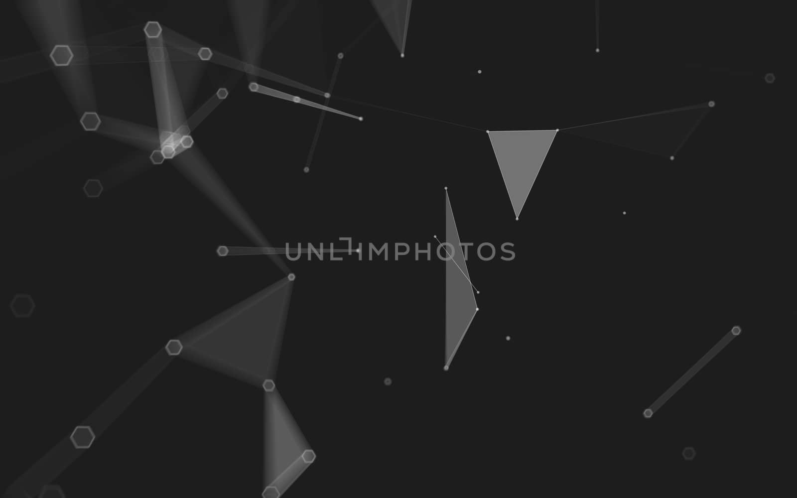 Abstract polygonal space low poly dark background with connecting dots and lines. Connection structure. 3d rendering