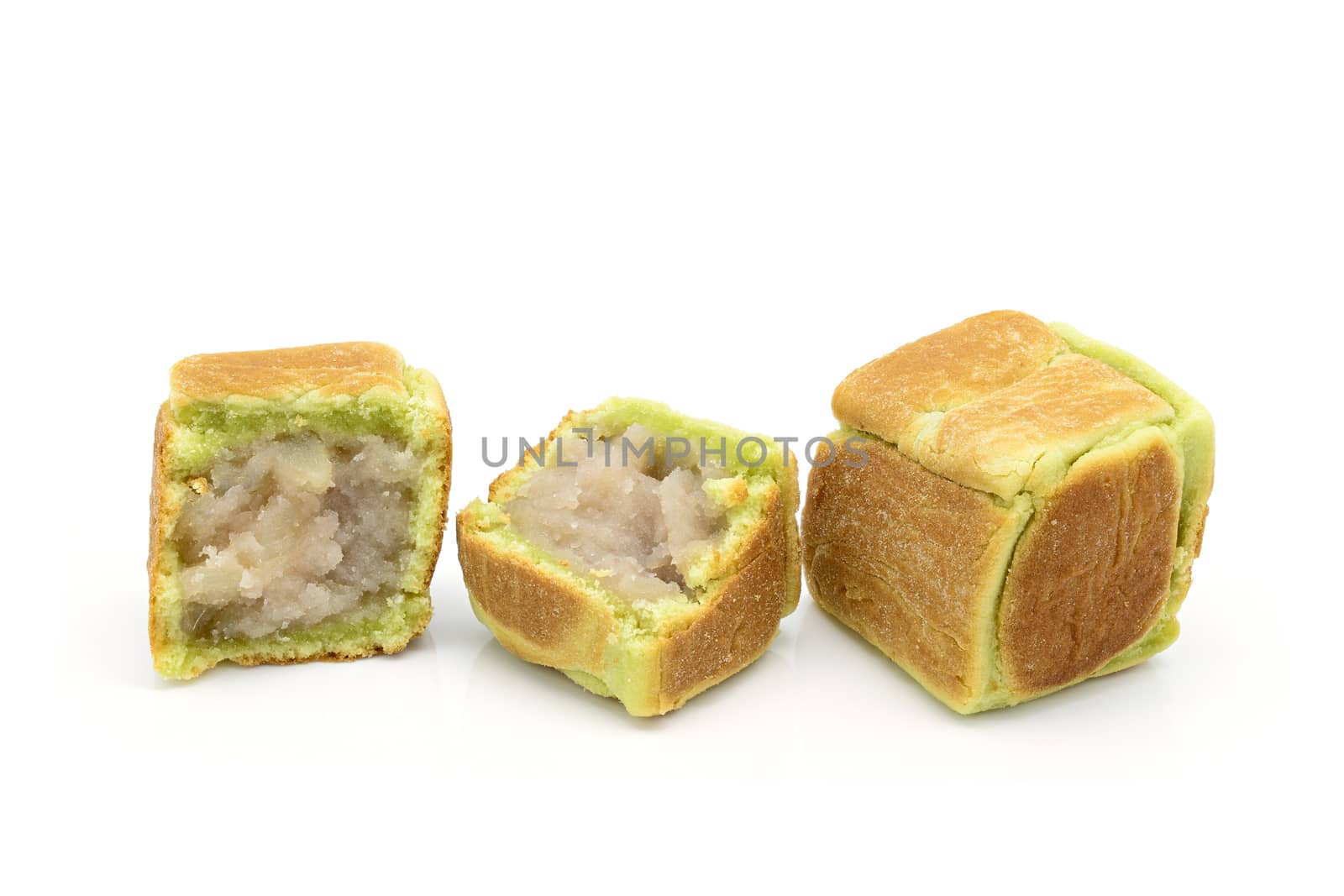 Wheat flour sweet dice shape with sweet taro filling by ipuwadol