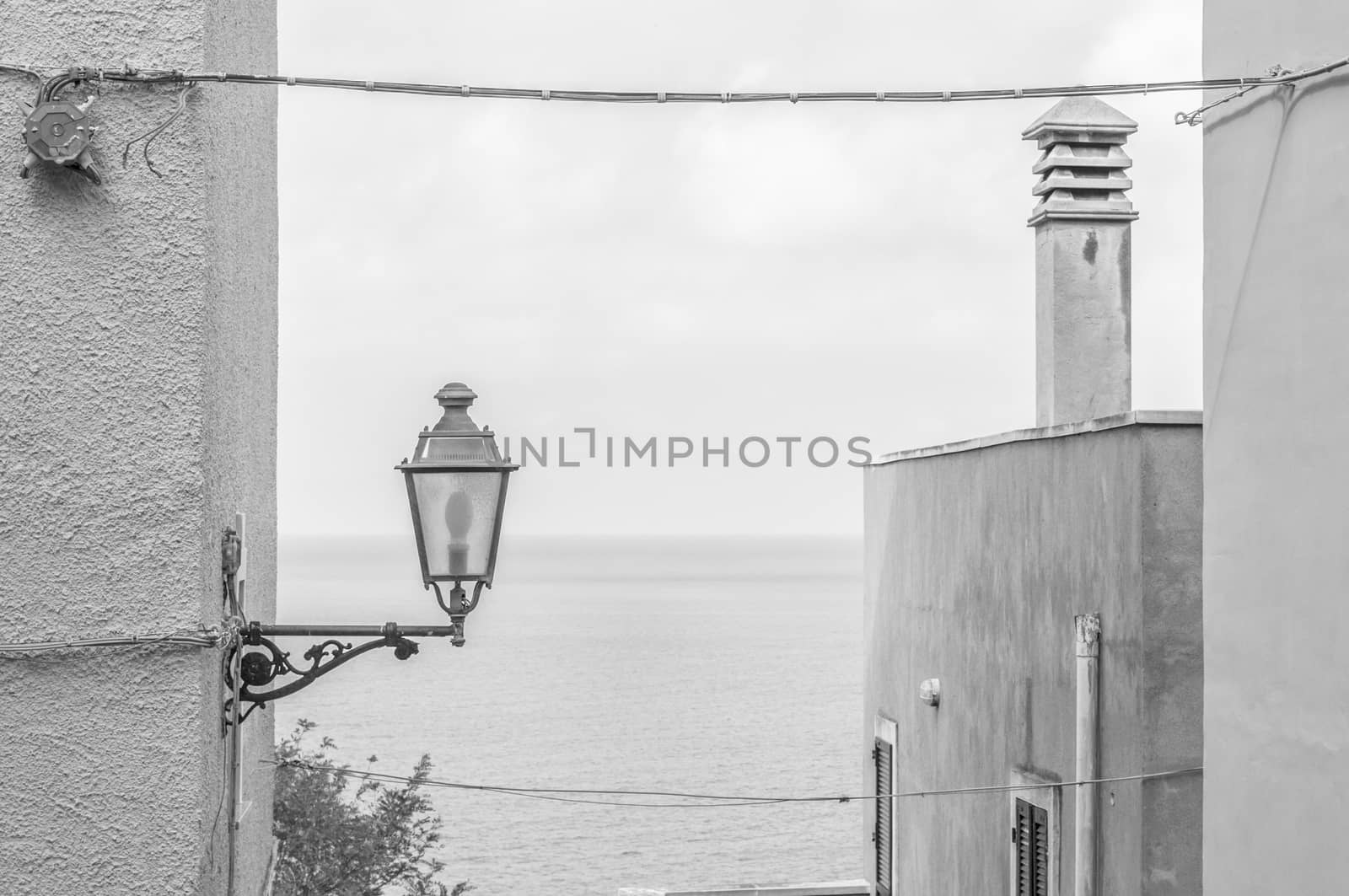 the beautiful alley of castelsardo old city - sardinia - italy