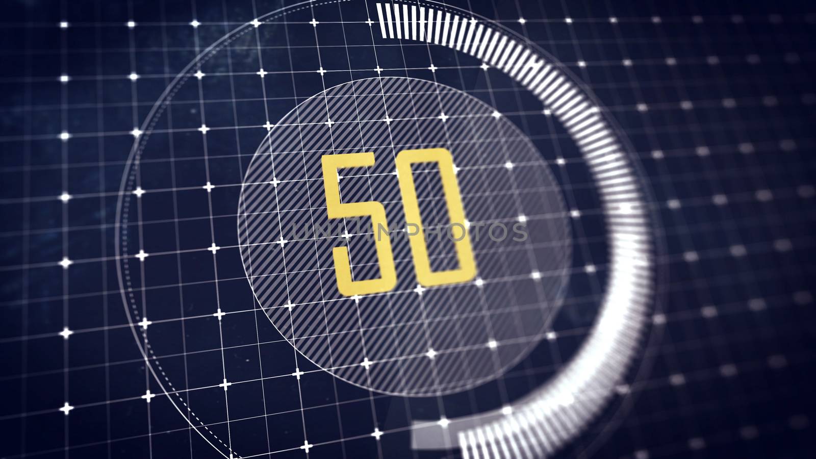 Preloader with the value of 50 percent on a touchscreen . DOF.
