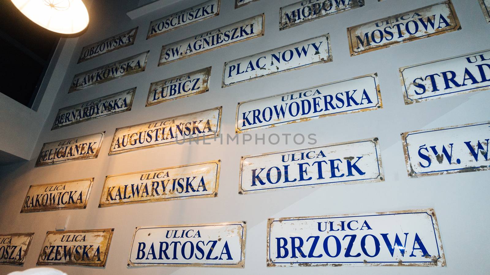 POLAND, KRAKOW - SEP 02, 2016: Exhibition on the theme of life Krakow Jews during the Second World War. Schindler's Factory Museum in Krakow.