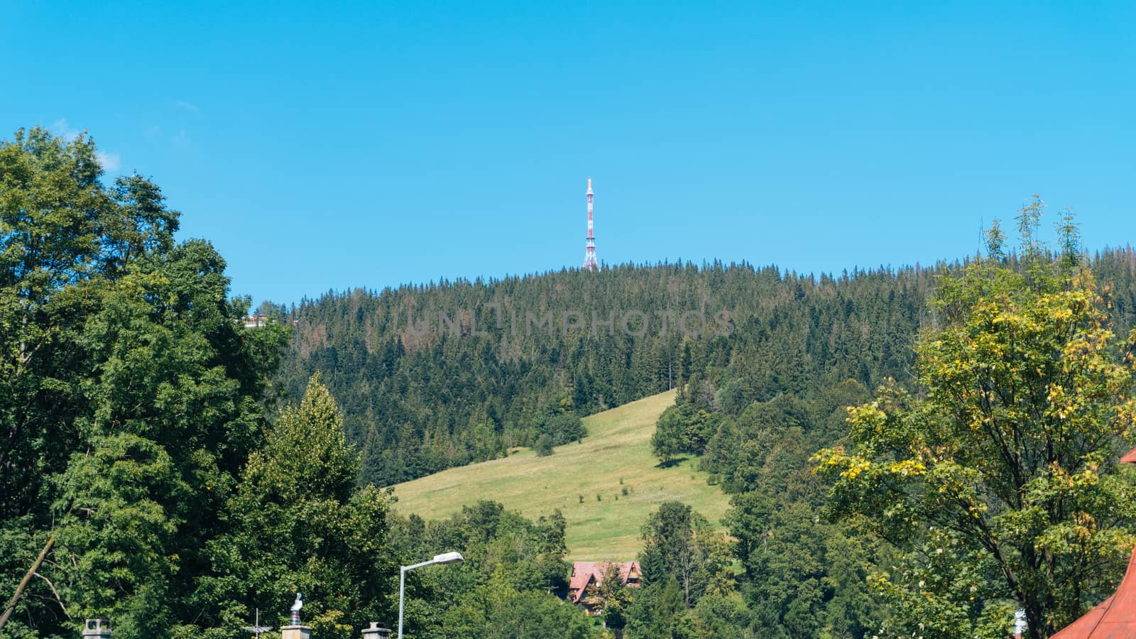 Beautiful landscape of mountains, view at Zakopane from the top of Gubalowka, Tatra Mountains in Poland.