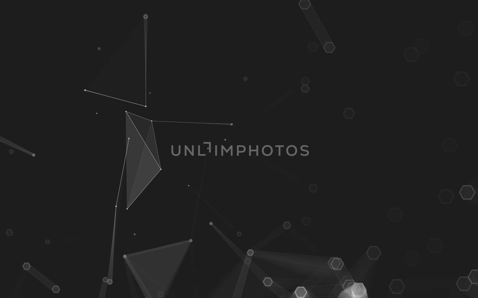 Abstract polygonal space low poly dark background, 3d rendering by teerawit