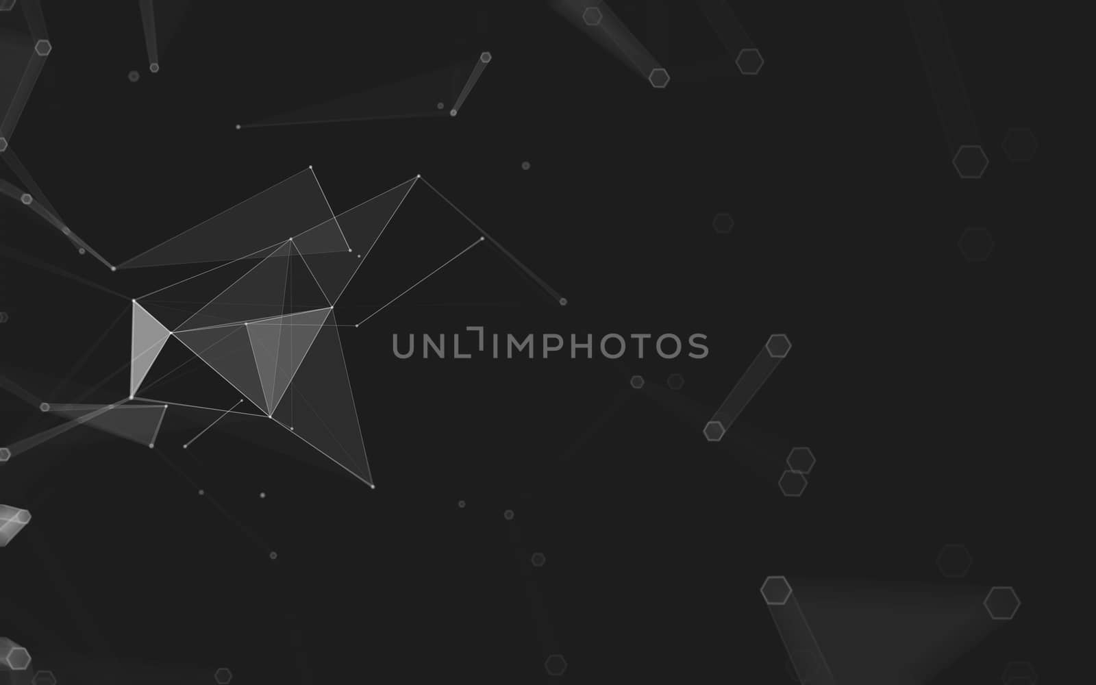 Abstract polygonal space low poly dark background, 3d rendering by teerawit