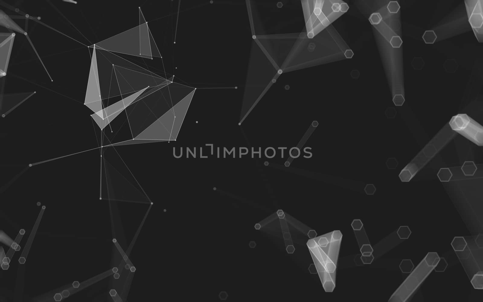 Abstract polygonal space low poly dark background, 3d rendering by teerawit