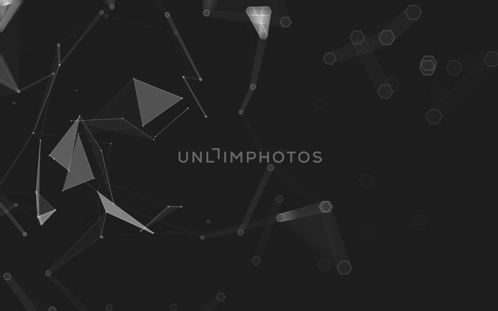 Abstract polygonal space low poly dark background, 3d rendering by teerawit