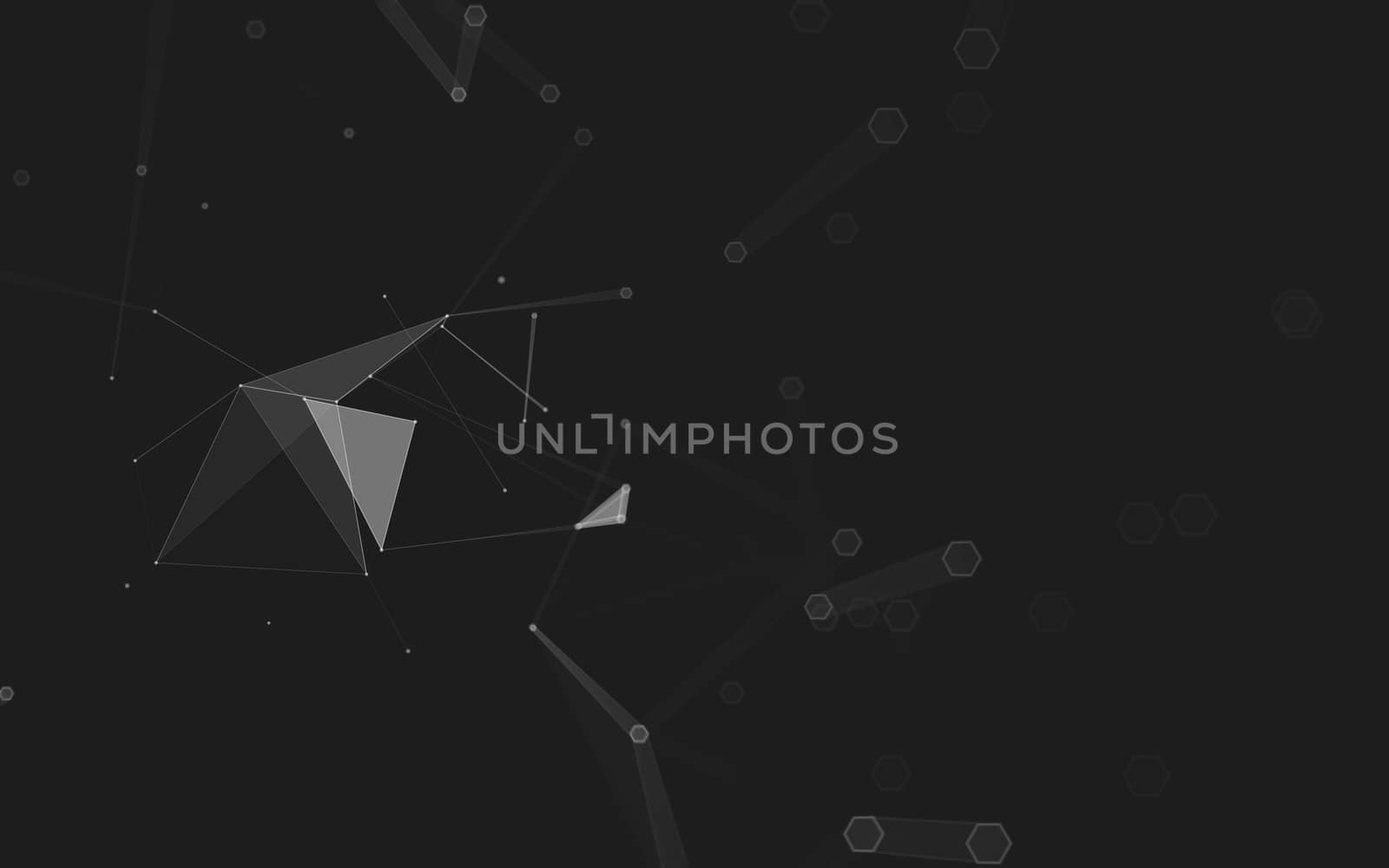 Abstract polygonal space low poly dark background, 3d rendering by teerawit